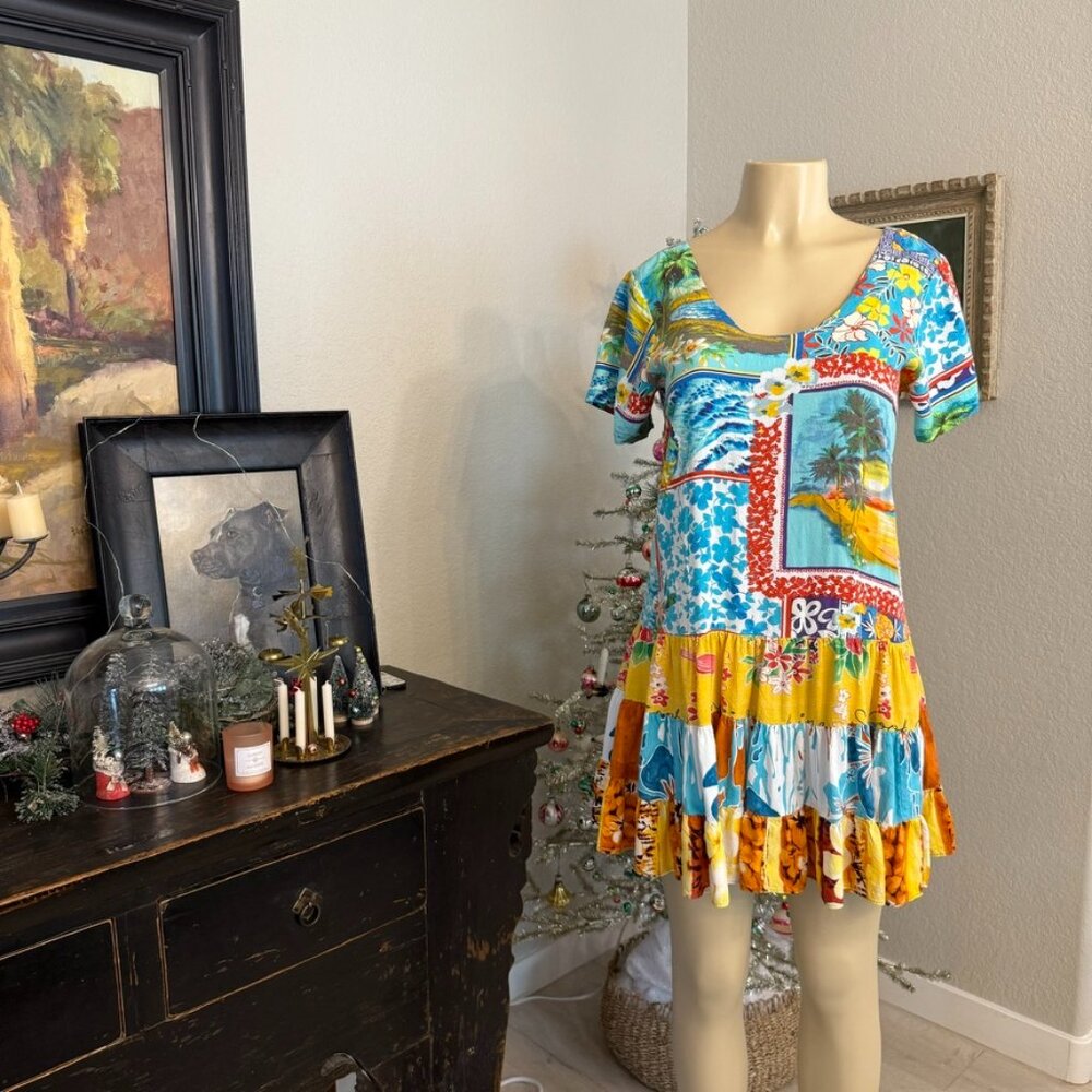 JAMS WORLD ISLAND MAGIC short sleeved deep plunge neckline summer dress